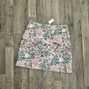 LOFT jacquard floral printed mini skirt